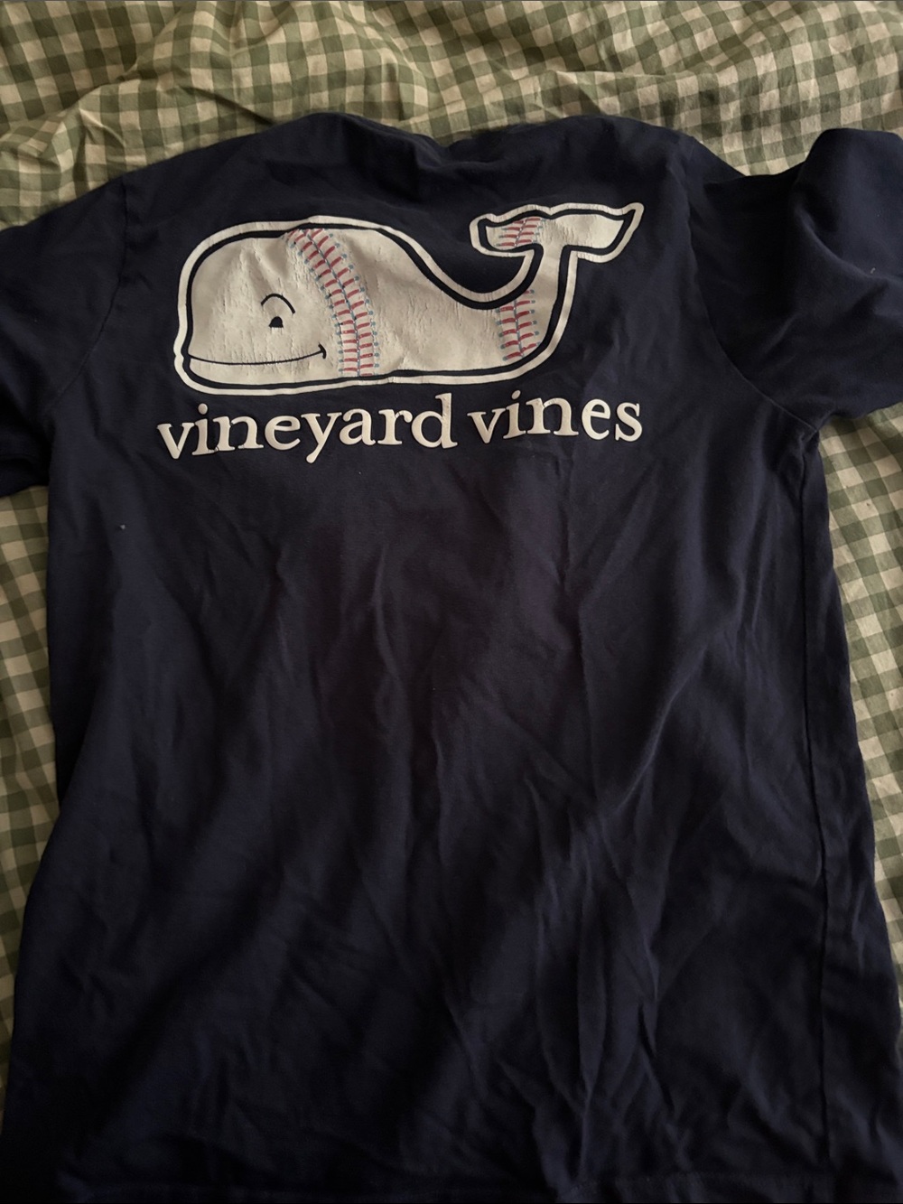 Vineyard Vines Navy Kids Whale Baseball Graphic Tee